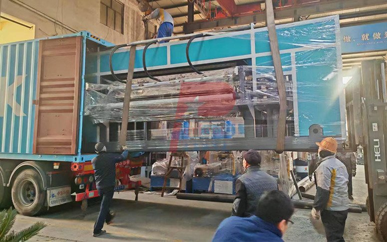 8-8 automatic rotary drum egg tray making machine produce apple trays finished shipment to India