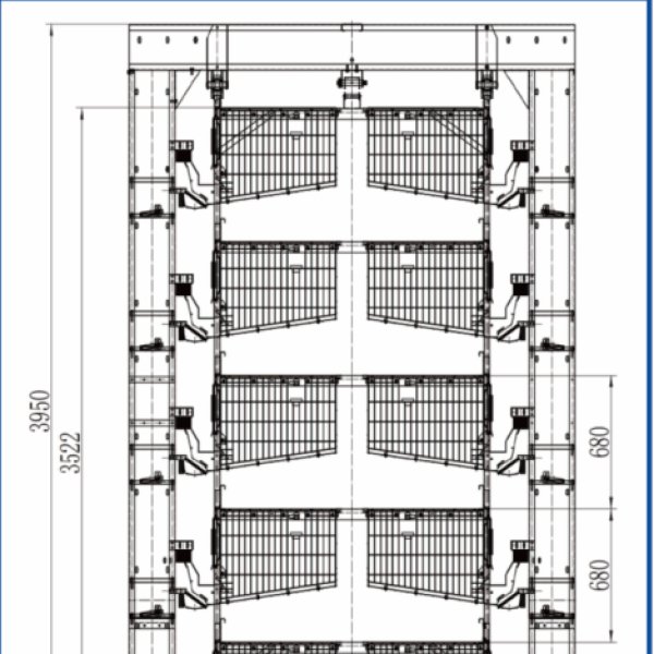 Automatic H Type Layer Cage With Scraper