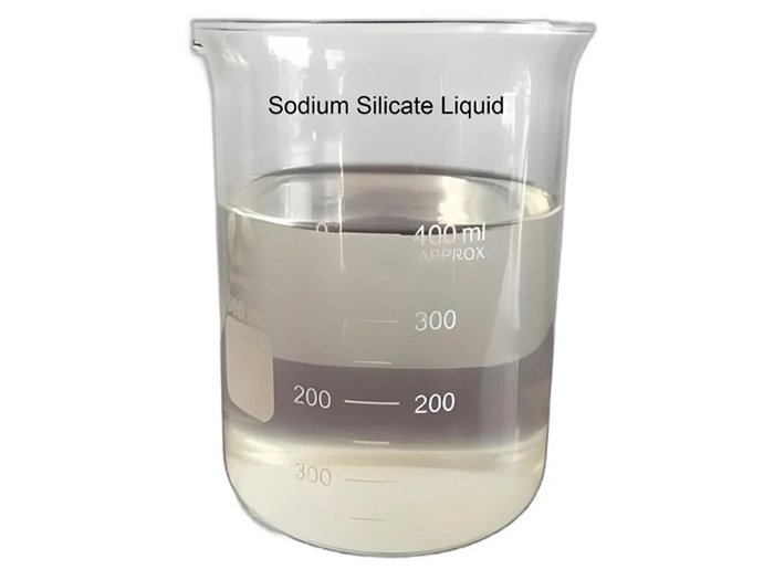 Solución de silicato de sodio para adhesivos, pulpa de papel, cerámica y hormigón.