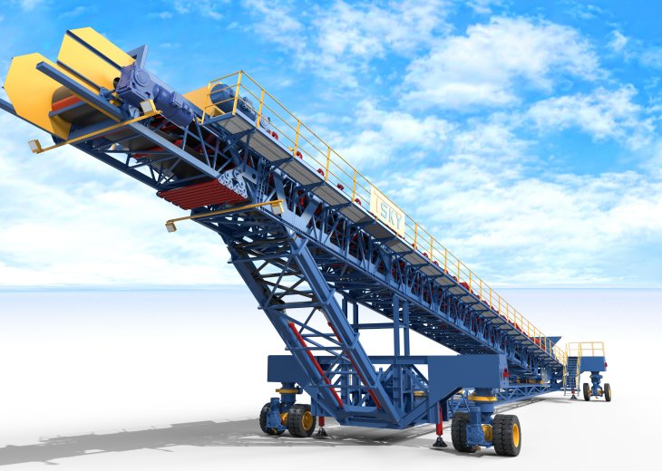 WHEEL-MOUNTED TELESCOPIC CONVEYOR