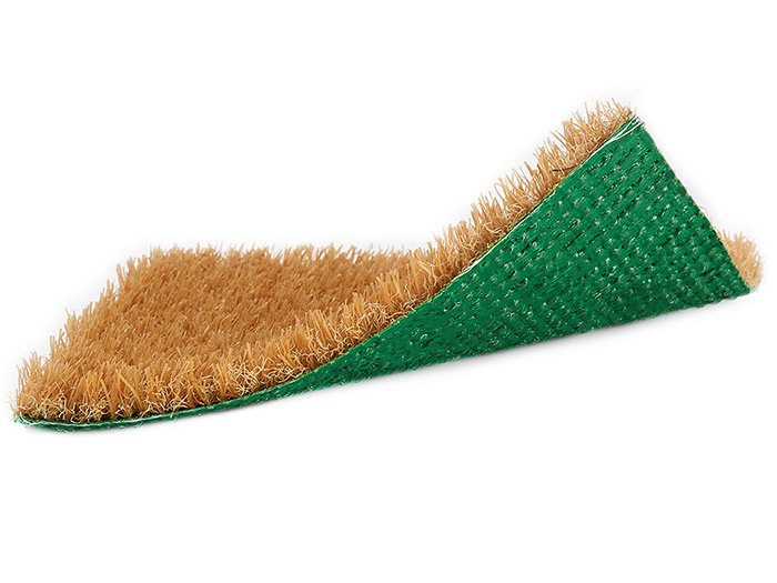 Realistic green artificial turf around rides