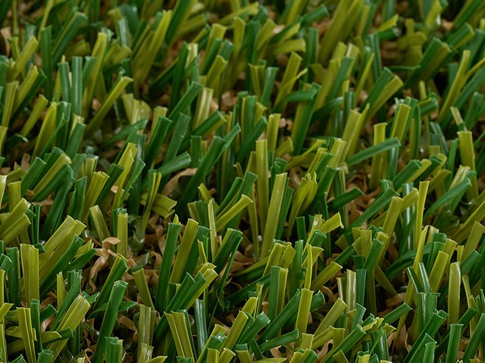 Low-maintenance courtyard synthetic grass
