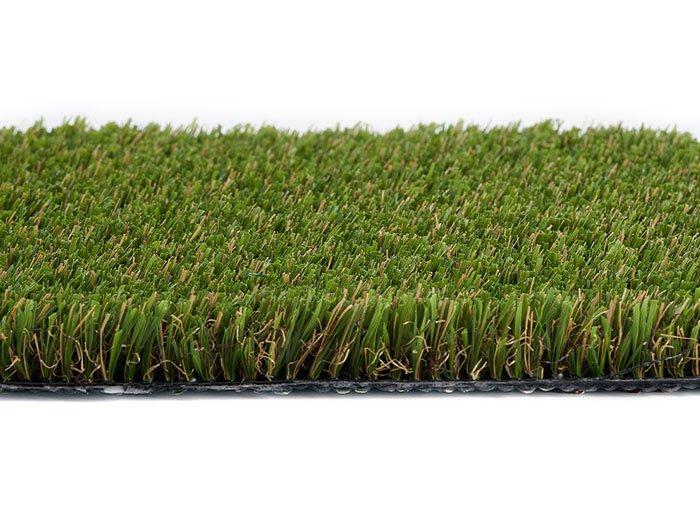 Artificial grass walkway in a commercial plaza