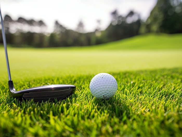 Low-maintenance artificial golf putting green