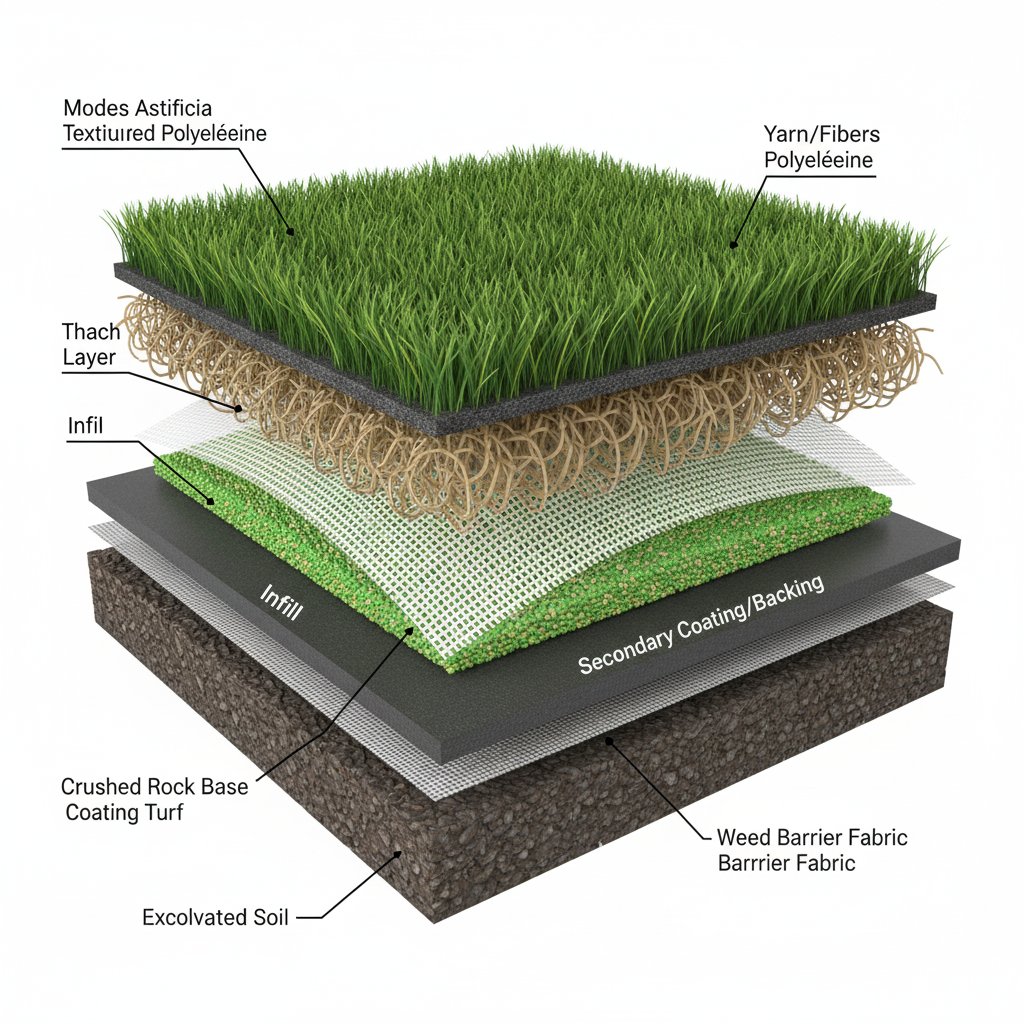 Cross-Sectional View of Artificial Turf System
