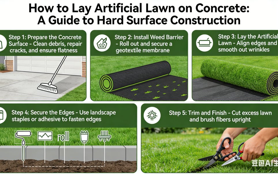 how to lay artificial turf on concrete