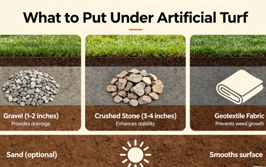 what to put under artificial turf