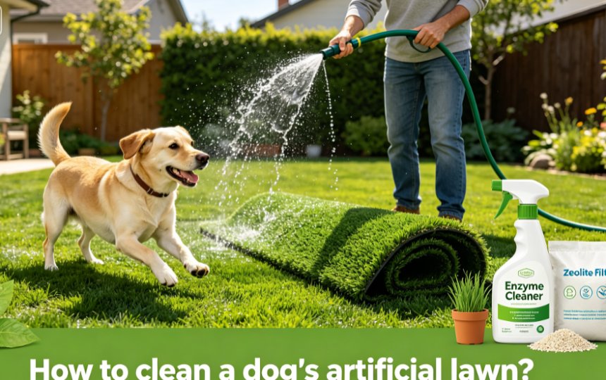 how to clean artificial turf dog