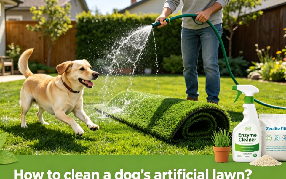how to clean artificial turf dog