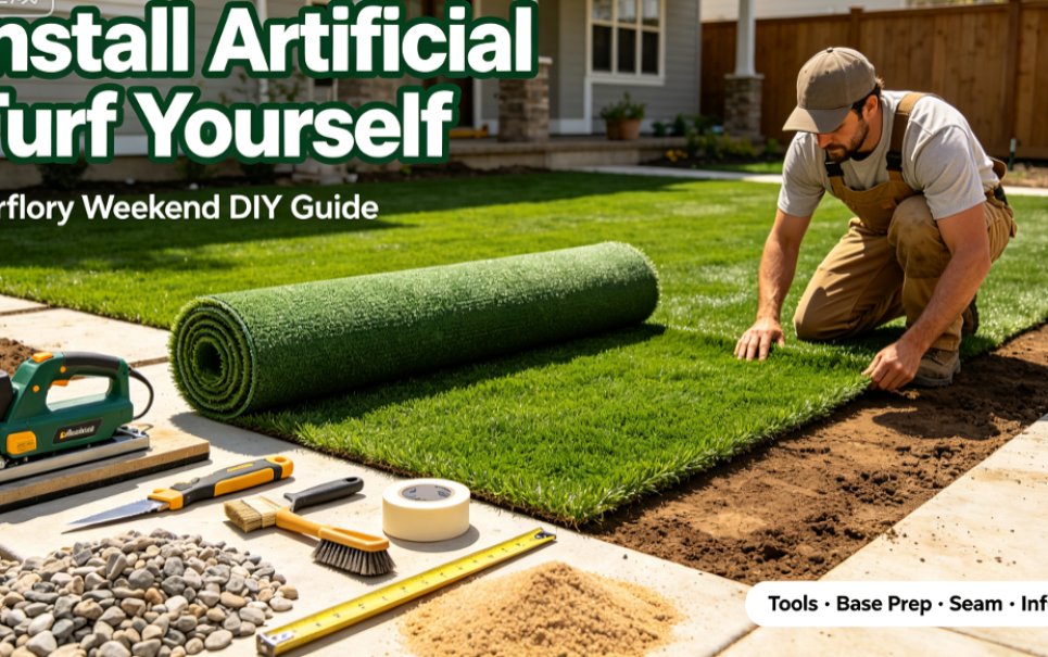 step by step fake grass setup
