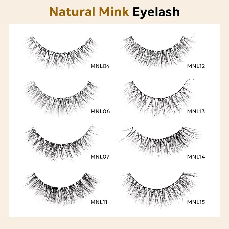 Natural mink lash strips
