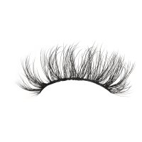 Dramatic fluffy faux mink lashes wearing effect