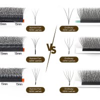 narrow fan W lashes VS ordinary wide W lashes
