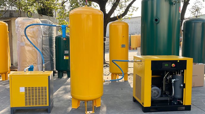 Compact Screw Air Compressor with Air Dryer & Receiver — Ideal for Workshop & Factory Use
