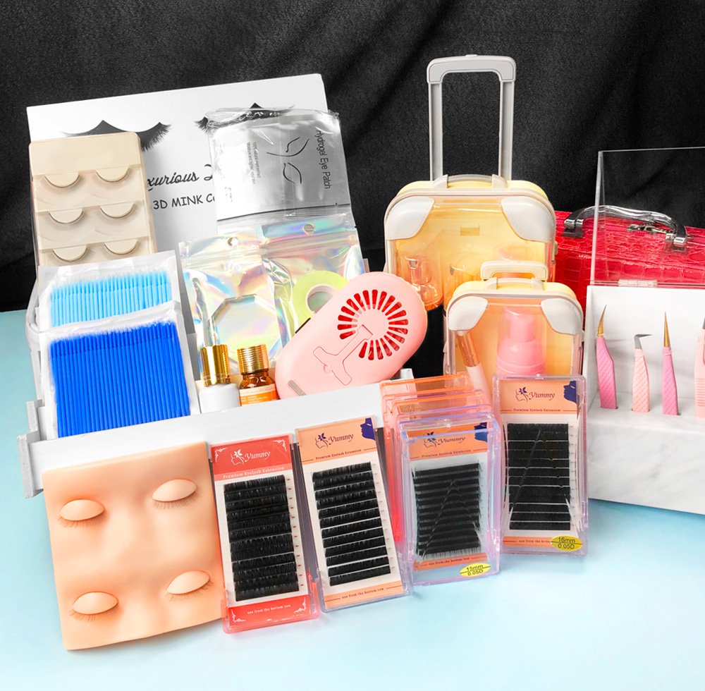 Wholesale professional eyelash extension kits, custom eyelash kits, eyelash training kits, wholesale.