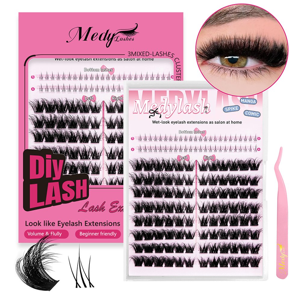 (Factory Direct Supply) Wholesale Artificial Mink Fur Fluffy Cluster Eyelash Extension Kit, Pre-cut Single-segment Eyelash Cluster Set