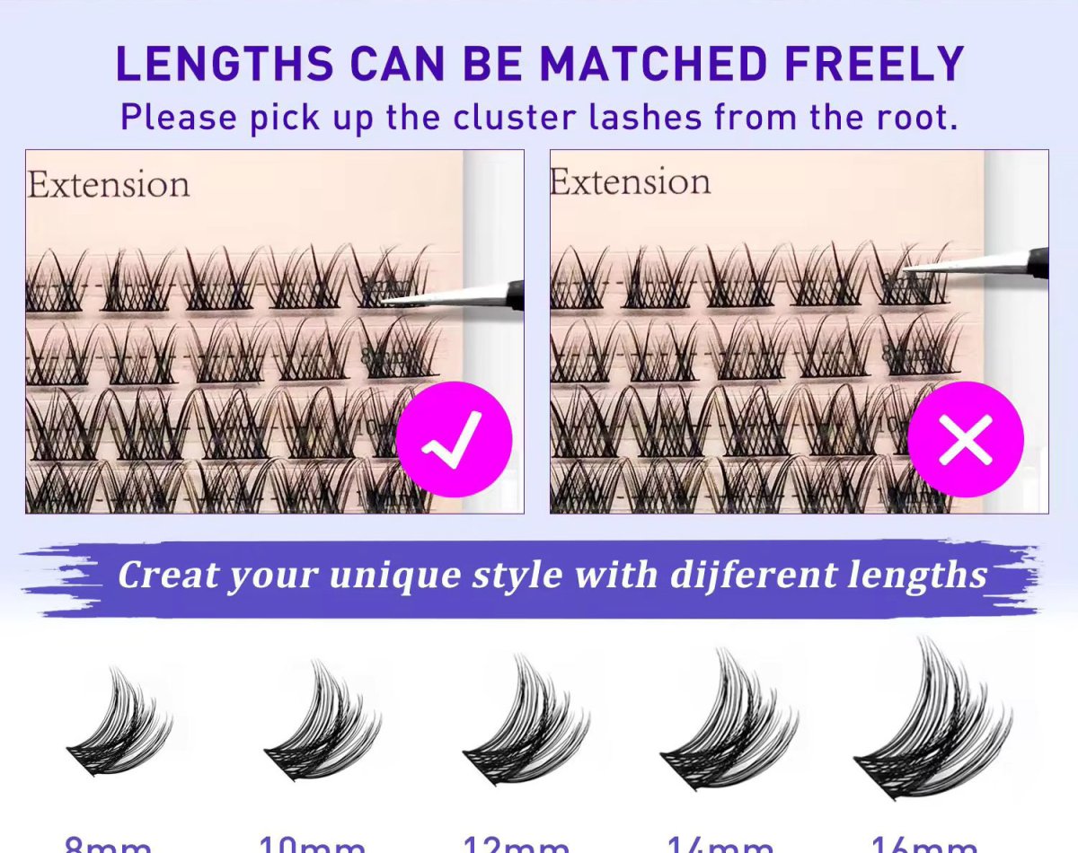 Multiple‑size Cluster Lashes Tray