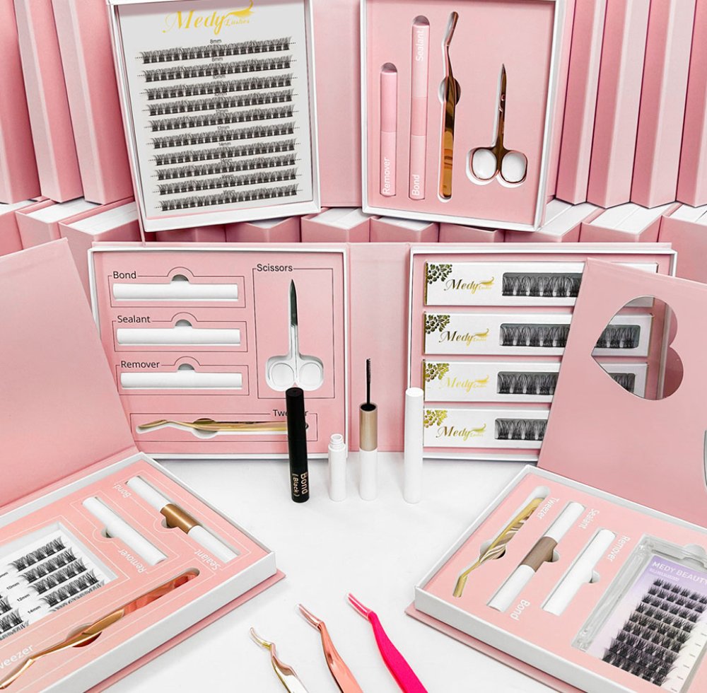 Pacote de luxo por atacado DIY Segmento Lash Clusters OEM personalizável