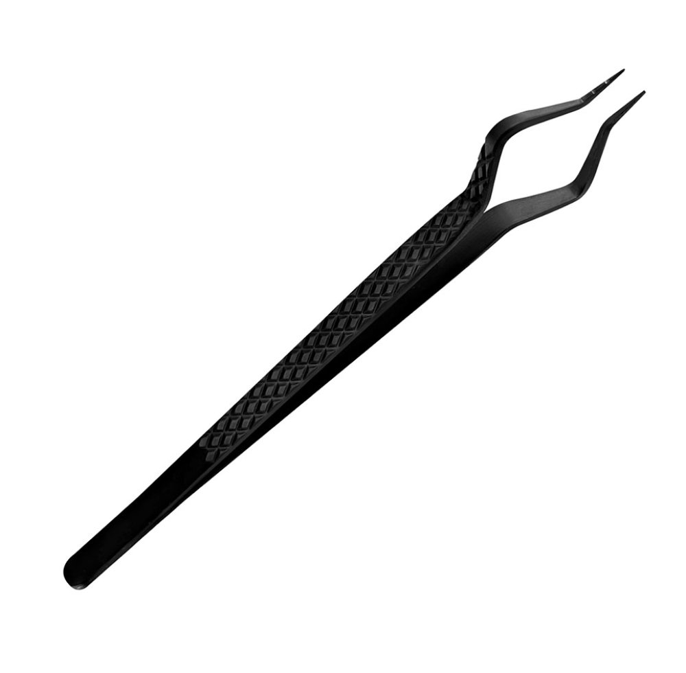 Nova pinça para extensão de pestanas, ponta de fibra de precisão, aço inoxidável, volume, pinça para pestanas, material, ferramentas de beleza para unhas