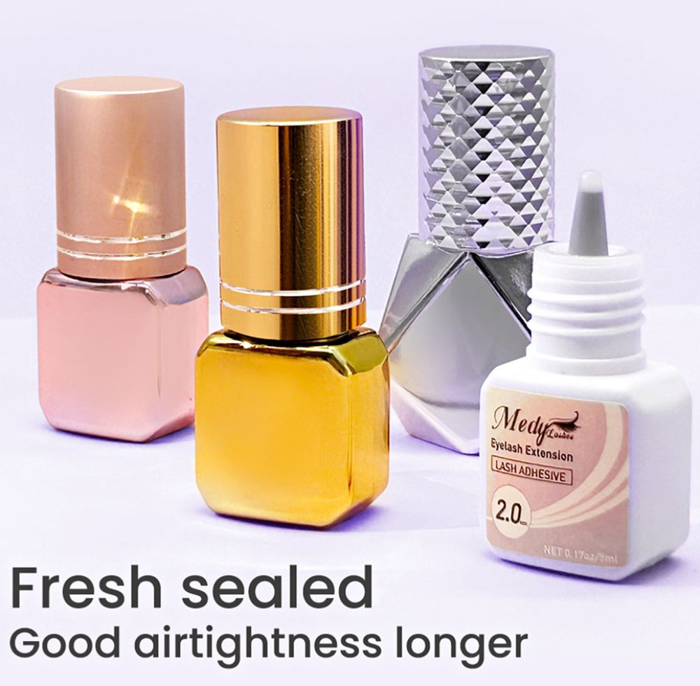 Cola para pestanas Medylashes 0,1 segundos 0,3 segundos 0,5 segundos 1 segundo Cola para extensões de pestanas de secagem rápida Cola para pestanas Pro Lashes preta com adesivo de retenção longa