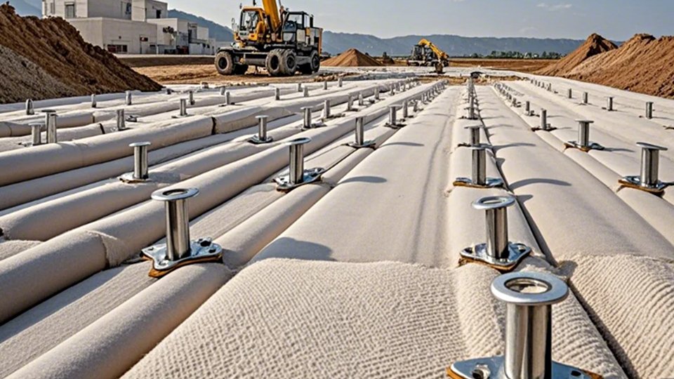 Expositor de geotextil no tejido