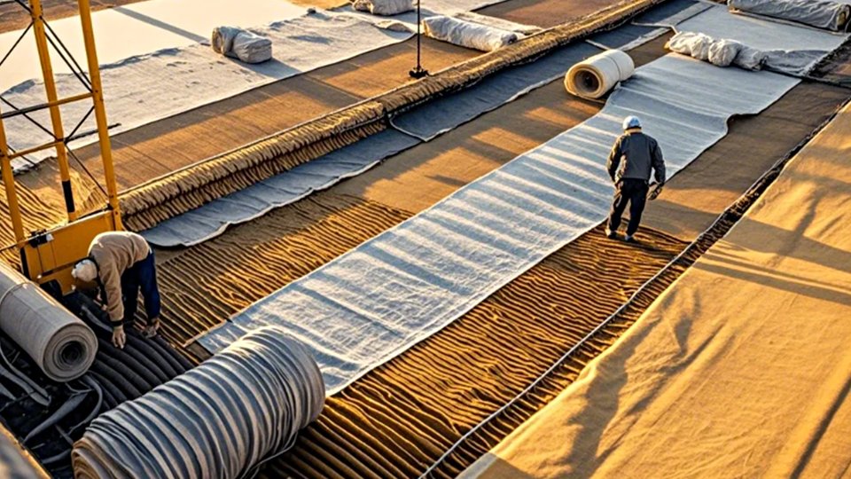 Expositor de geotextil no tejido
