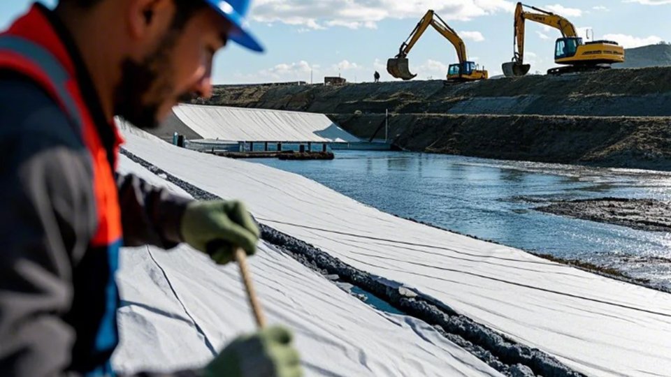 Expositor de geotextil no tejido