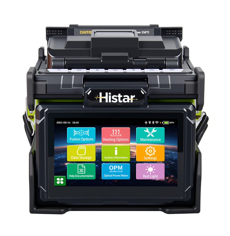 Empalmador de fibra óptica de cinta de un solo núcleo con 4 motores de escritorio