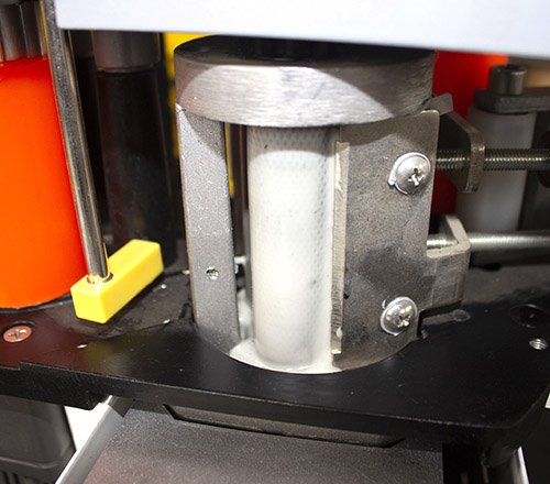 Edge banding machine gluing shaft