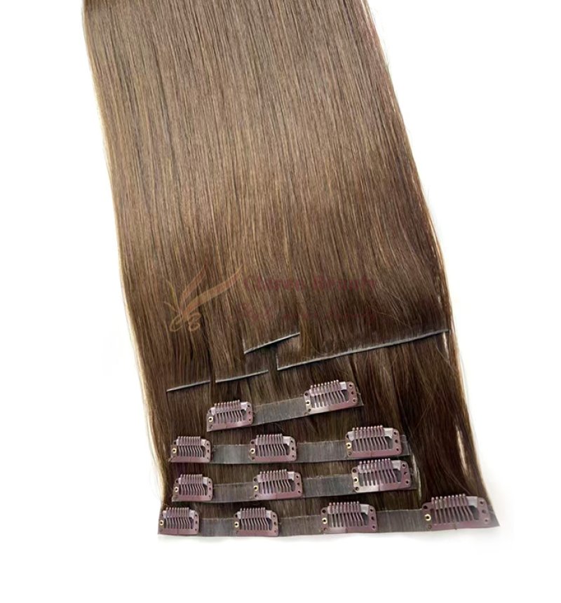 Normal Clip In Hair Extensions Dark Color