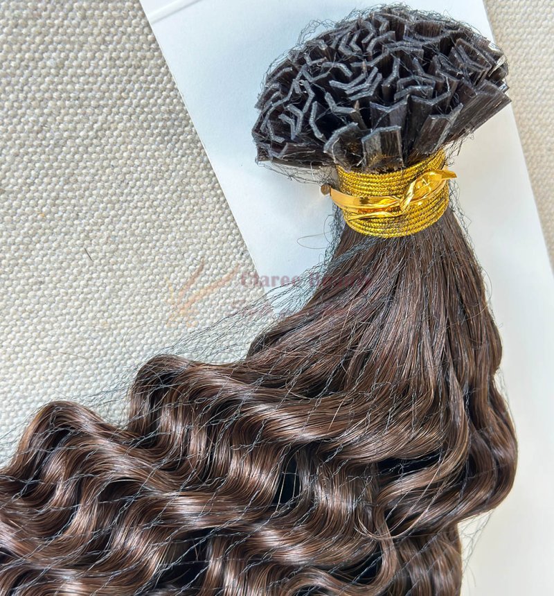 V Tip Pre Bonded Fusion Hair Extensions Dark Color