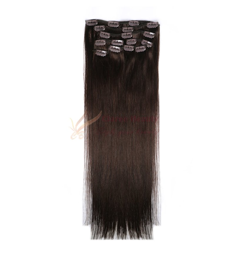 Normal Clip In Hair Extensions Dark Color
