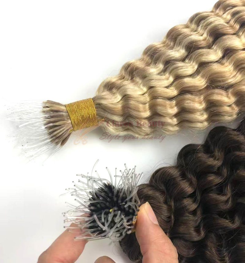 Plastic Nano Ring Hair Extensions #Curly