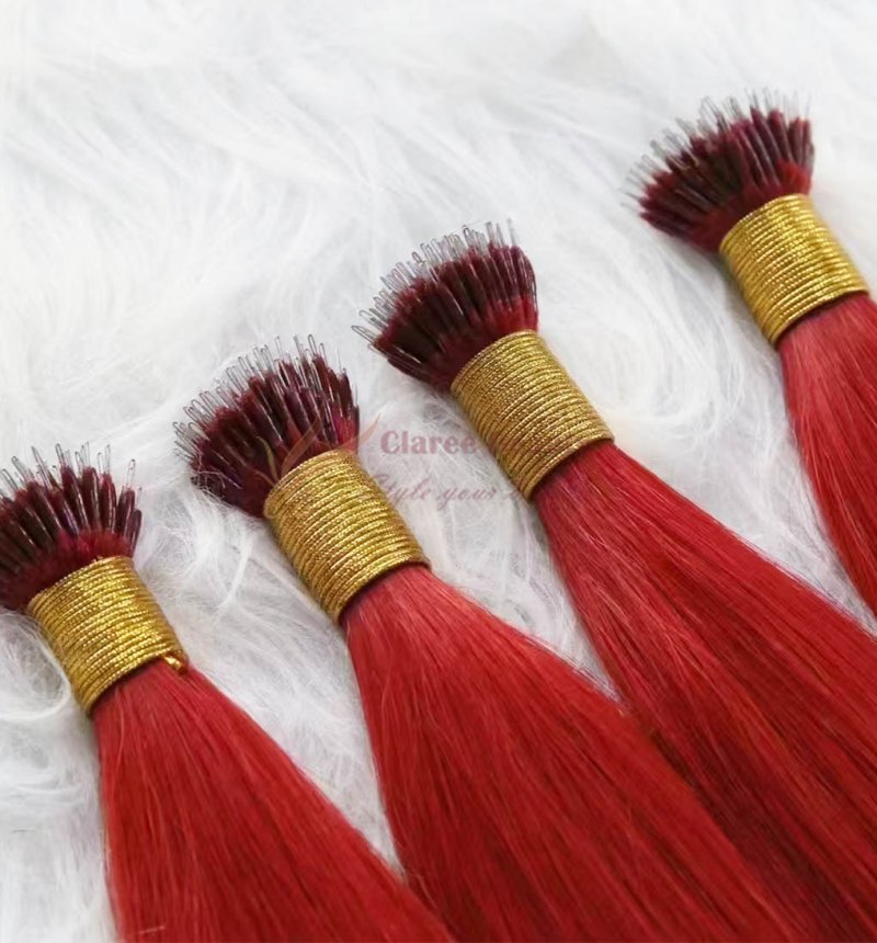 Metal Nano Ring Hair Extensions #Red