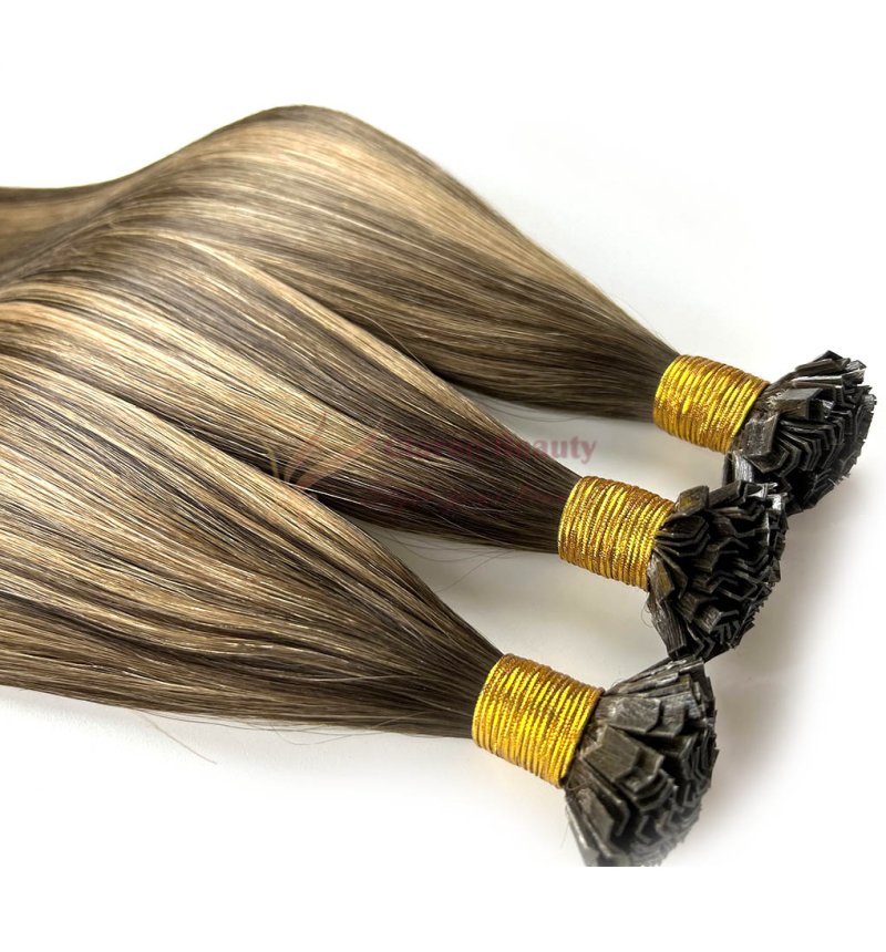 V Tip Pre Bonded Fusion Hair Extensions Dark Color