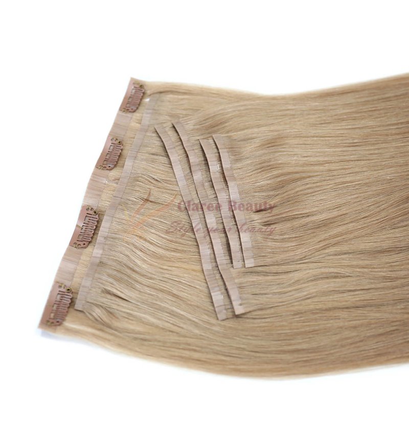 Seamless Clip In Hair Extensions Light Color
