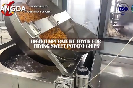 Zhucheng Qiangda Machinery Factory, High-Temperature Fryer for Frying Sweet Potato Chips.