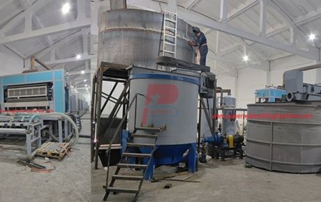 Se finalizó la instalación de la línea de producción automática de bandejas de huevos de 7000 piezas por hora para un cliente de Kazajstán.