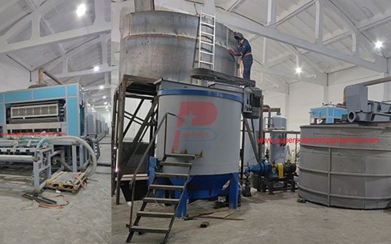 Se finalizó la instalación de la línea de producción automática de bandejas de huevos de 7000 piezas por hora para un cliente de Kazajstán.