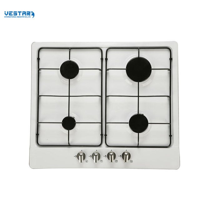 4-Burner Gas Cooker Hob Stainless Steel Iron Stove Gas Cooktop for Home Kitchen LPG Gas Type