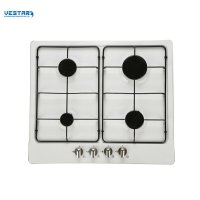 4-Burner Gas Cooker Hob Stainless Steel Iron Stove Gas Cooktop for Home Kitchen LPG Gas Type