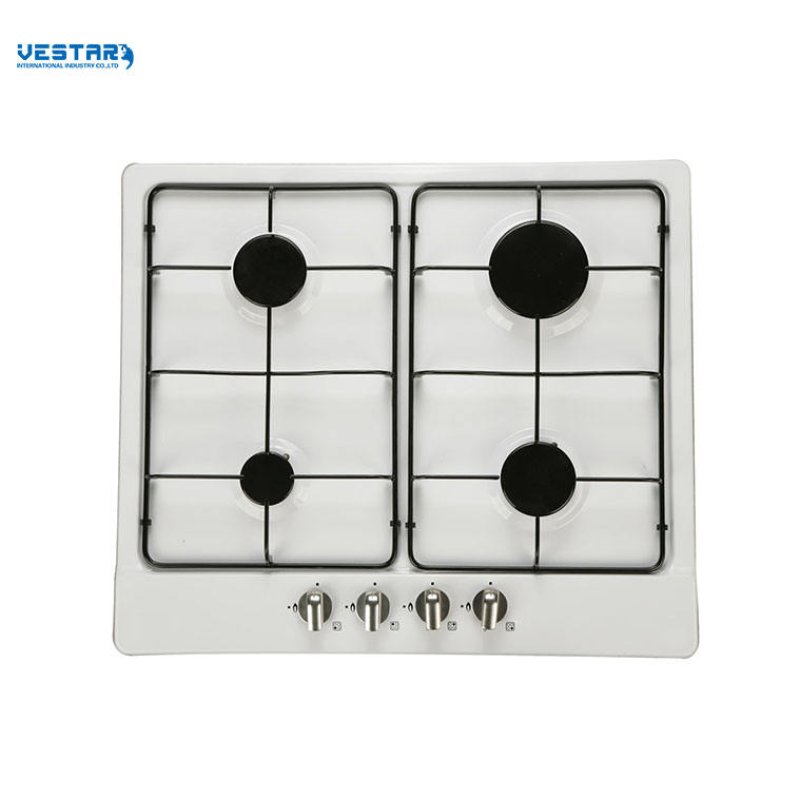 4-Burner Gas Cooker Hob Stainless Steel Iron Stove Gas Cooktop for Home Kitchen LPG Gas Type