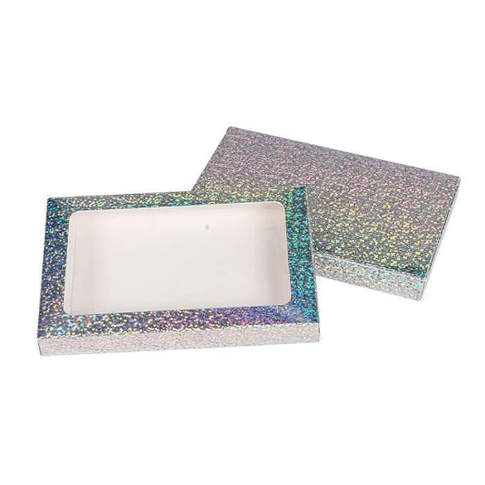 300g Silver cube eyelash paper box