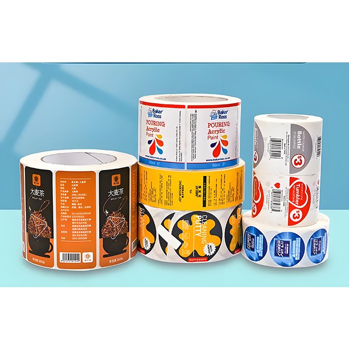 Roll-fed self-adhesive labels