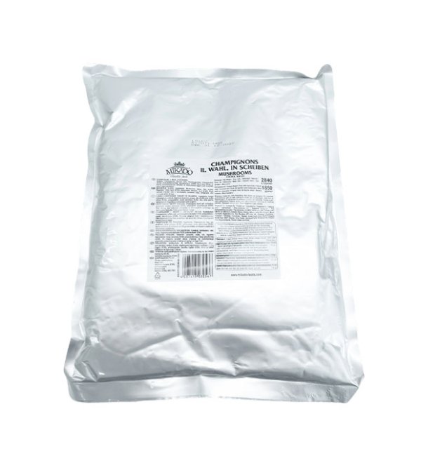 Canned mushroom slices in pouch