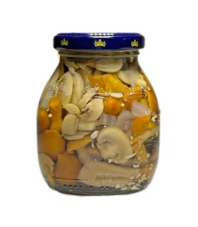 canned mixed mushroom marinated in brine