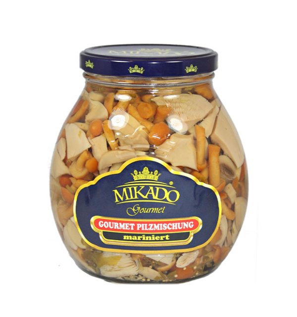 Canned mixed mushroom marinated