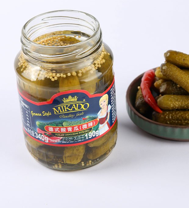 pickled cucumber with red chili