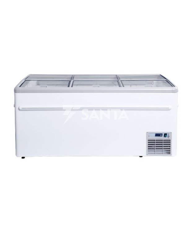Combined Island Freezer with Sliding Glass Top (Up-Down)