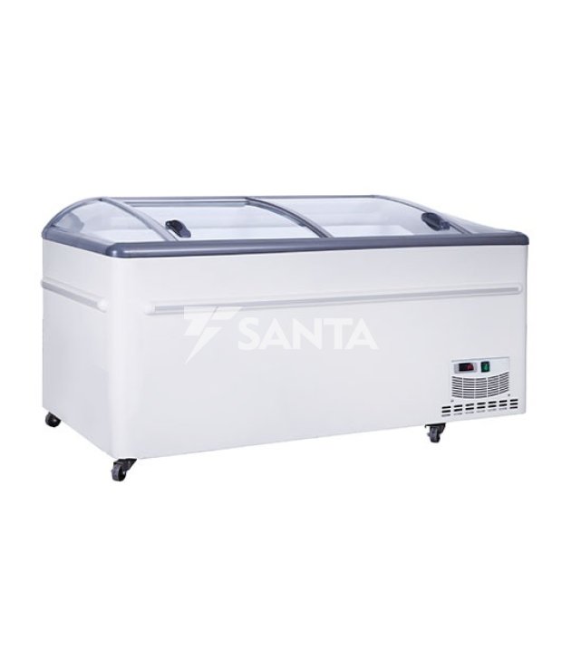 Combined Island Freezer with Sliding Glass Top (Left-Right)